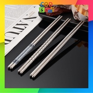 - H6870 Stainless Steel Chopsticks, Rust-Resistant, Practical to Carry, Batik Motif biru Korean Chop