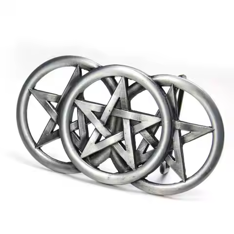 Pentacle Metal Five Point Star Belt Buckle Pentagram Cowboy Evil Satan Man Fashin Handmade Jeans Acc