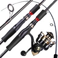 Sougayilang Fishing Rod Reel Combos 1.8M 2Section Spinning Fishing Rod Spinning Reel Carp Bass Rod R