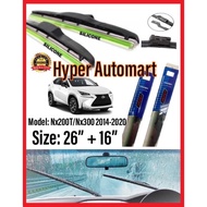 1Pair Lexus Nx200T / Nx300 2014-2020 Soft Silicone Mugen 3S Wiper Blade 26"Inch+16'Inch Kereta Silik