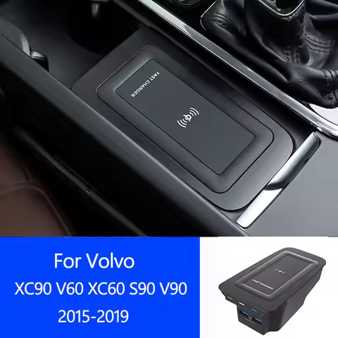 Wireless Charger For Volvo XC90 V60 XC60 S90 V90 NewS60 Phone Accessories 18W USB Charger Special Mo