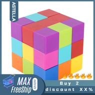 ASTELLA Magnetic Cube Toys Kids Building Blocks Colorful Magnetic Cube Building Blocks Toy for Kids
