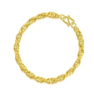 CHOW SANG SANG 999.9 24K Solid Gold Price-by-Weight Gold Rope Chain Bracelet for Women 86690B