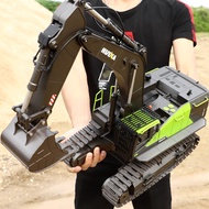 【Ready Stock】New Brand 1/14 Huina1593 RC Excavator Construction Toy 22ch huina593 Remote Control Truck RC Huina 592 Upgraded Version Alloy Vehicle