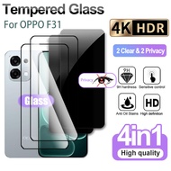 4 IN 1 OPPO F31 Clear & Privacy Glass Film for OPPO F31 Pro Plus Front Glass Film 2 Pcs Tempered Gla