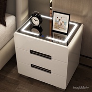 W-8&amp; Smart Bedside Table Simple Modern European Style Multi-Function Wireless Locker Storage Cabinet Bedroom Locker MOHV