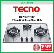 Tecno 76cm 3 Burner Stainless Steel Cooker Hob Gas Stove TS 7633TRSV