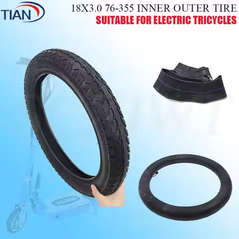 18x3.0 76-355 Tyre Inner Tube Fits for Electric Vehicle, Tricycle 18*3.0 Off-Road Tire Monowheel 18 