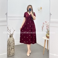 Aqila Jumbo Daster Comfortable Rayon Santung Material Latest Modern Motif Women's Dress