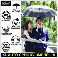 12 Ribs Automatic Extra Large Anti-UV Umbrella | Blackout | Waterproof | Compact | Light | Strong Wind resistant | Perfect for Outdoor | Office | Sun | Rain | School | Car | Lunch hour