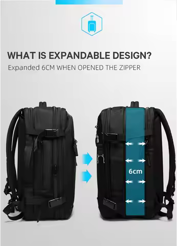 Expandable Backpack Travel Men BANGE 22 inch Laptop Backpack 45L Expandable Large Capacity Travel Ba