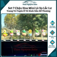 XO Set of 7 Mini Spring-loaded Flower Pots to Decorate Car Dashboards to Decorate Cars More Vivid an