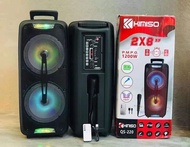 QS-220 1200W 8X2 inches Rechargeable TWS Party Speaker Wireless Karaoke Bluetooth Speaker with FREE 