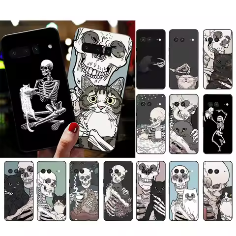 Phone Case for Google Pixel 10a 10 9 Pro XL 9A 8 7 6 Pro Pixel 8A 7A 6A Pixel 8 7 6 Skeleton Skull C