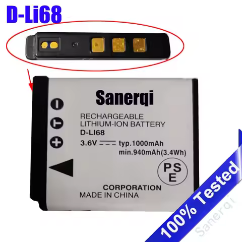 Full battery For Pentax Q10 D-Li68 Q10 Q7 VS20 A36 S12 Camera Battery Capacity 1000mAh 3.6V