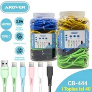 Arover Data Cable [[CB444]] Micro Jar Cable Original Premium Type C/ - Contents 25/ 40 pcs