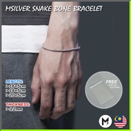 M.Silver Official Snake Bone Men Bracelet Stainless Steel Bangle Rantai Tangan Lelaki Kalung Tahan K