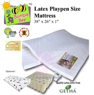 Bumble Bee GETHA Mattress 38" x 26" x 1" Natural Latex Playpen Size Mattress (Optional : Bedsheet), 