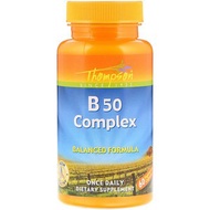 Thompson B50 Complex 60 Capsules Vitamin B Supplement Reduces Fatigue Relieves Deficiency