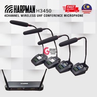 Harpman 4 Channel UHF Wireless Conference Microphone Professional Microphone System H3450 4-CH