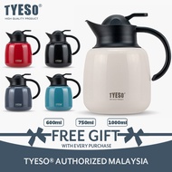 TYESO Vacuum Insulated Modern Tea Pot With Filter (600/750/1000ml) TS-8875/TS-8876/TS-8877