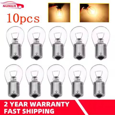 10Pcs Car Turn Signal Lights S25 1156 1141 BA15S Car Dual-filament Halogen Bulb Turn Singal light DC