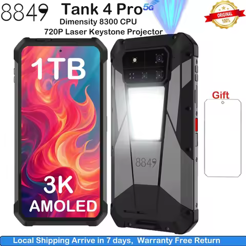 8849 Tank 4 Pro Unihertz 5G AI Rugged Projector Smartphone 1TB+36G Dimensity 8300 AMOLED 3K Android