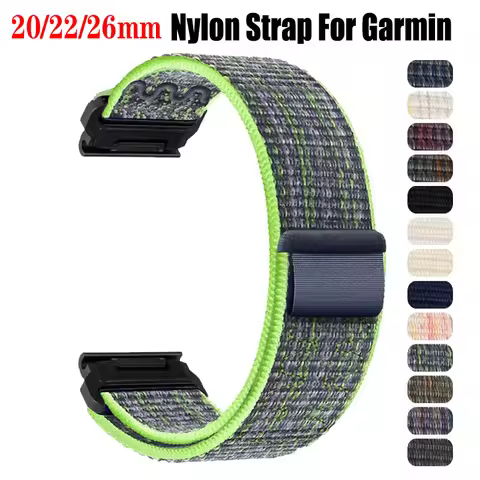 20 22 26 mm New Nylon Braided Strap For Garmin Fenix 7 7s 7X 6X 6s 6 Pro 5 5s 5X Plus 3 3HR 945 Epix