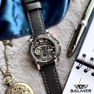 宾马 Balmer 7935G SS-4 Chronograph Men Watch with Sapphire Glass and Black Genuine Leather Stra