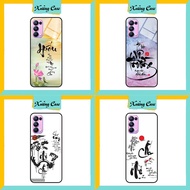 Oppo reno 5 Tempered Glass Case Calligraphy Patterns