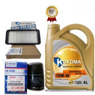 PROTON SUZUKI ERTIGA OIL FILTER + AIR FILTER + KOYOMA 15W40 MINERAL ENGINE OIL