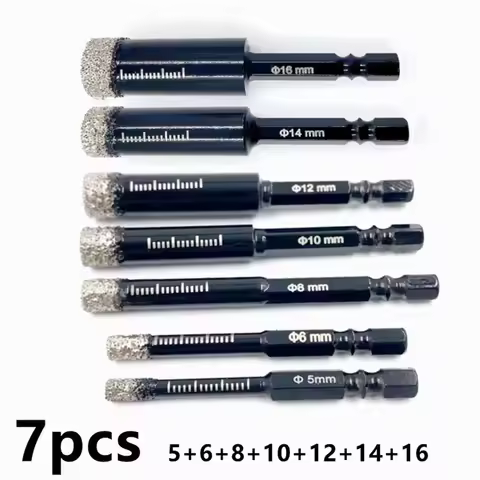 5-16mm Hexagonal Shank Brazed Dry Ceramic Tile Drill Bit Marble Granite Vitrified Tile Hole Opener D