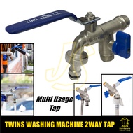Twins Two Way Washing Machine Tap. Multi Function 2Way Garden Tap. Kepala Paip Washing Machine