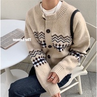 ZIGZAG CARDI KOREAN KNITTED CARDIGAN KOREAN SWEATHER WOMEN'S SWEATER PREMIUM KNITTED MATERIAL Knitwe