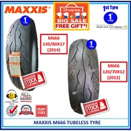 [STOCK CLEARANCE]*NEW TYRE OLD STOCK*MAXXIS MOTORCYCLE TYRE M666 120/70x12,130/80x17 TUBELESS*TAYAR LAMA*Non-Returnable*