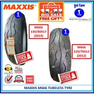 [STOCK CLEARANCE]*NEW TYRE OLD STOCK*MAXXIS MOTORCYCLE TYRE M666 120/70x12,130/80x17 TUBELESS*TAYAR 