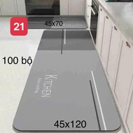 Thảm Bếp Phòng Tắm Dài Bộ Nhà Bếp Cao Cấp Chống Trượt Thảm Lau Chân Silicon Chống Trượt