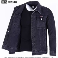 Denim Jacket Men Wear-Resistant Dirt-Resistant Work Site Work Top Clothes Autumn Winter Plus Size Ja