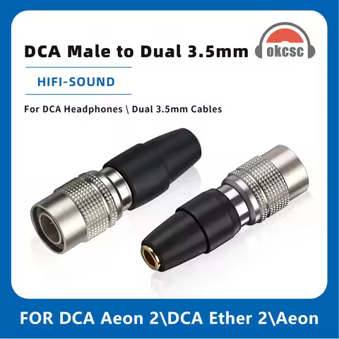 OKCSC Headphone Adapter DCA Male to Dual 3.5mm Feamle Connector for DCA Aeon 2/DCA Ether 2/DCA Ether
