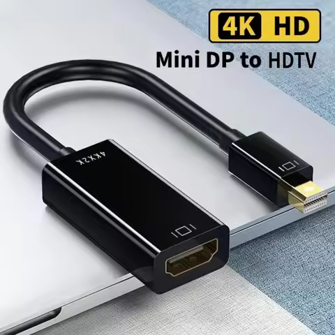 4K Mini Displayport to HDMI-compatiable Adapter Mini DP Port Cable Converter for PC Laptop Projector