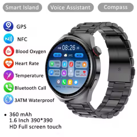 For Ulefone Power Armor 18 Smart Watch Men 360*360 AMOLED Screen Heart rate Bluetooth Call IP68 Wate