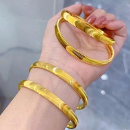 Ready Stock cat's eye gold bracelet female ins Hot-selling Fashion High-End Plain Circle Three-Dimen