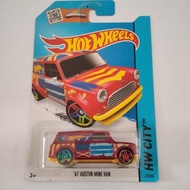 HW MERAH HOT WHEELS 67 AUSTIN MINI VAN RED DIECAST HOTWHEELS TOY CARHW