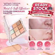 Xixi 9 Color Concealer Palette Full Coverage for Dark Circles Acne Marks Spots Smooth Cream Blendabl