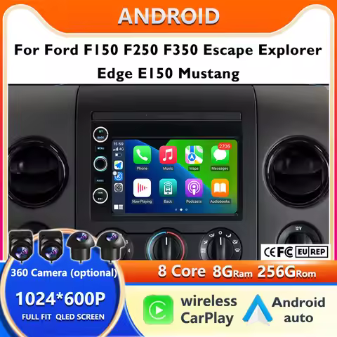 7“ Carplay Android 15 Screen For Ford F150 F250 F350 Mercury Explorer Mustang Expedition Escape Mult
