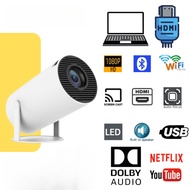 โปรเจคเตอร์พกพา HY300 ระบบ Android 11 LCD 4K โปรเจคเตอร์ 8000 ลูเมน HD คู่ WIFI