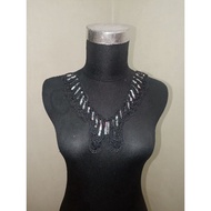 HITAM Cl01 beaded black lace