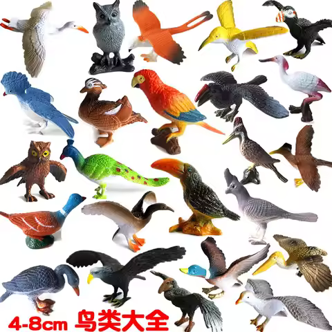 PVC Plastic Figurines for Home Decoration, Flying Bird, Goose, Eagle, Parrot, Peacock, Owl, Model To