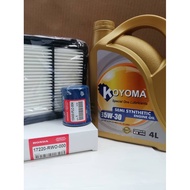 HONDA CIVIC FB TR0 1.5 HYBRID AIR FILTER + OIL FILTER + KOYOMA 5W30 SEMI SYNTHETIC ENGINE OIL