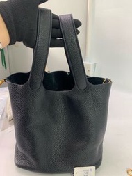 二手95新 Hermès Picotin Lock 菜籃子 黑色金扣